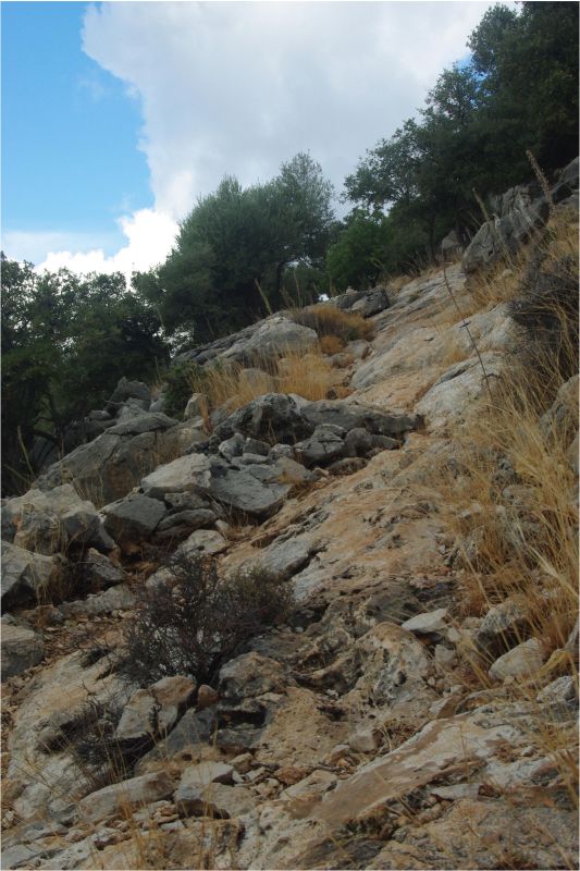 Steile afdaling tussen Bel en Gavuragili
